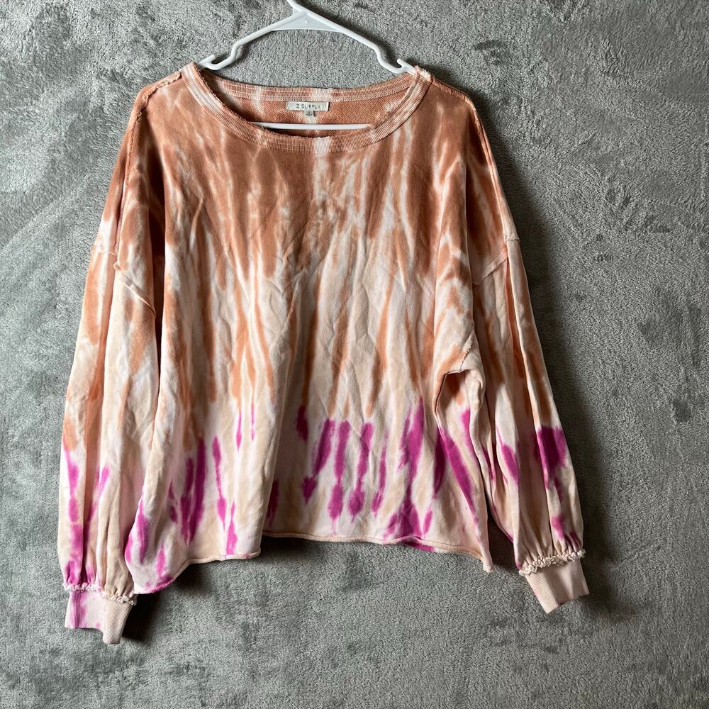 Z Supply Tempest Tie Dye‎ Cropped Pullover Sweatshirt Size Small Loungewear New
